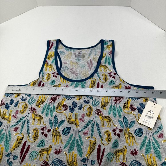 Secret Treasures Women's Size Large 12-14 Sleep Tank Top Leopard Leaves New - Picture 7 of 10